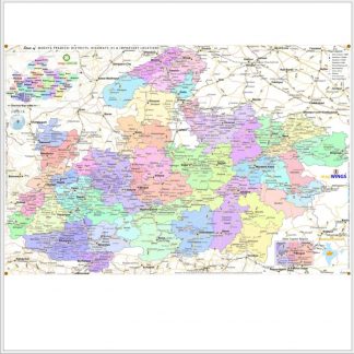 Map of  | MADHYA PRADESH | Set of 2 | 1 - map.LOCUS Map with Districts, Locations, Road, Rail | 2 - key.ROUTES Map with NH, SH & Rail Network | 18 X 12 in | for Edu & Business
