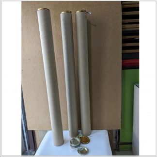 Cylindrical Paper Packaging Tube Mailers with Tinplate Lids, 3-Inch (7.6 cm) Diameter x 39-Inch (102 cm) Length, 4mm Wall Thickness, Heavy Duty Cardboard Shipping Tubes