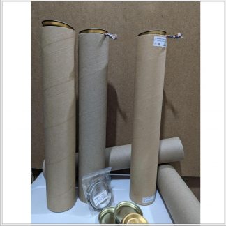 Cylindrical Paper Packaging Tube Mailers with Tinplate Lids, 3-Inch (7.6 cm) Diameter x 20-Inch (51 cm) Length, 4mm Wall Thickness, Heavy Duty Cardboard Shipping Tubes