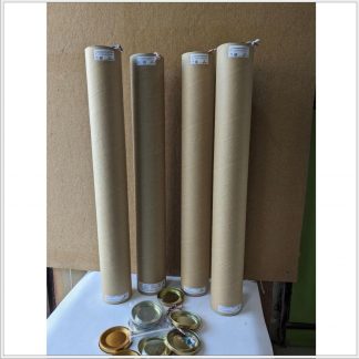 Cylindrical Paper Packaging Tube Mailers with Tinplate Lids, 3-Inch (7.6 cm) Diameter x 27-Inch (68 cm) Length, 4mm Wall Thickness, Heavy Duty Cardboard Shipping Tubes